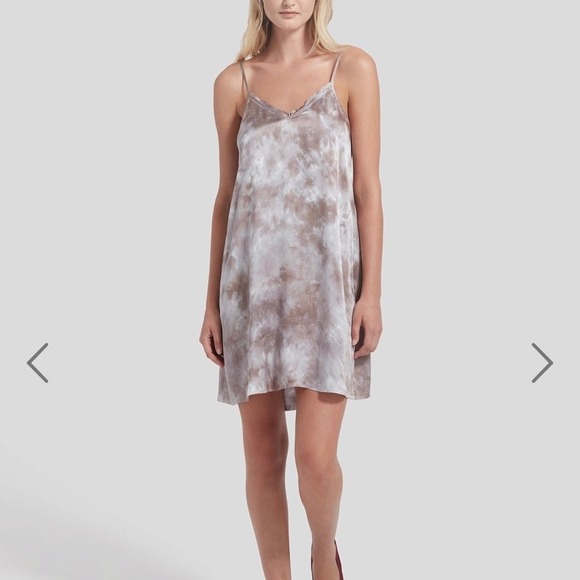 ATM Anthony Thomas Melillo Dresses & Skirts - ATM Anthony Thomas Melillo 100% Silk Tie Dye Slip Mini Dress Mushroom Size S